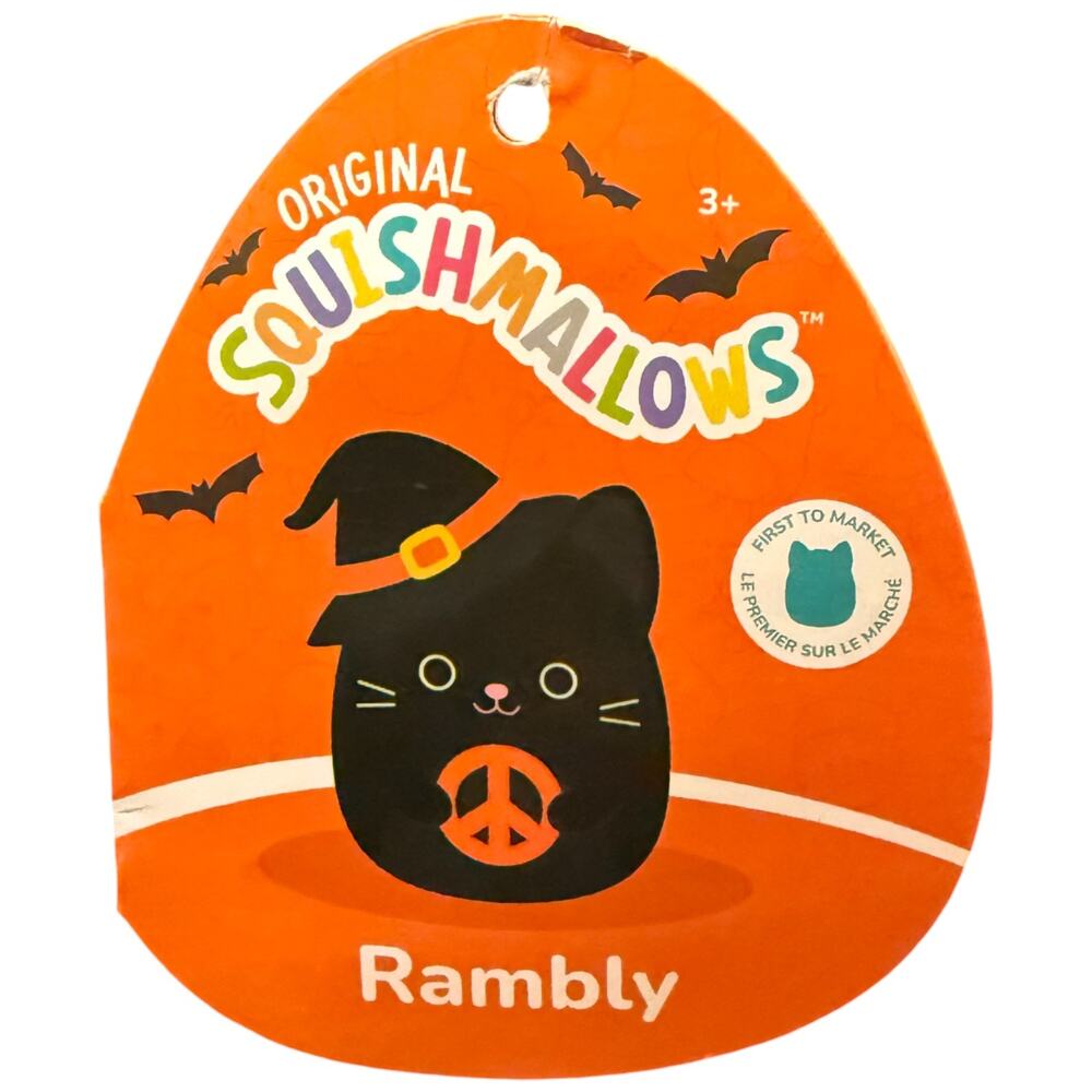 SQUISHMALLOWS Rambly Crafty Witch Cat Black Orange Halloween Squad Peace - Picture 8 of 9